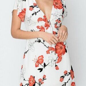 NWT White & Red V-Neck Floral Sundress - L